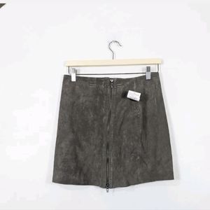 BLANKNYC Women's Side Zip Suede Miniskirt In Shadow Grey NWT Size 28
